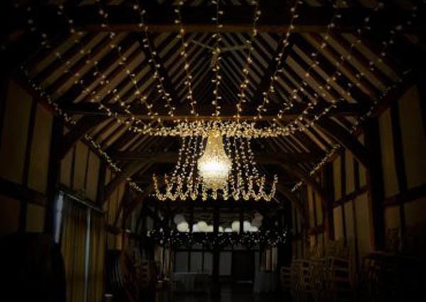 A chandelier of fairy lights