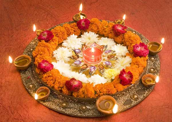 Decoration with marigold flowers