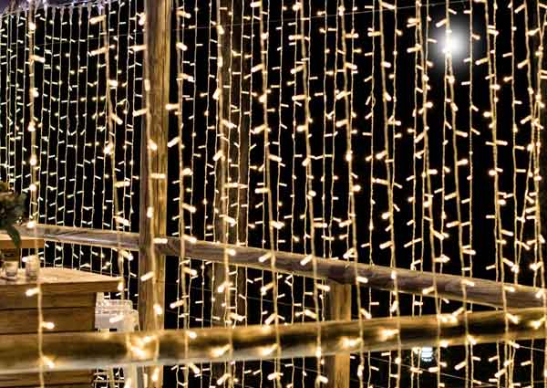 Fairy light on the curtains