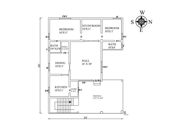 Vastu Plan for an East-Facing House