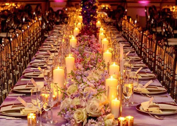Decorate Wedding Home with Food and Candles