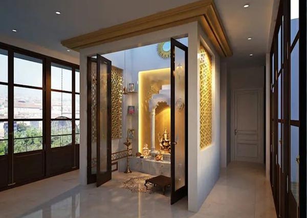 Closed mandir design for Indian homes