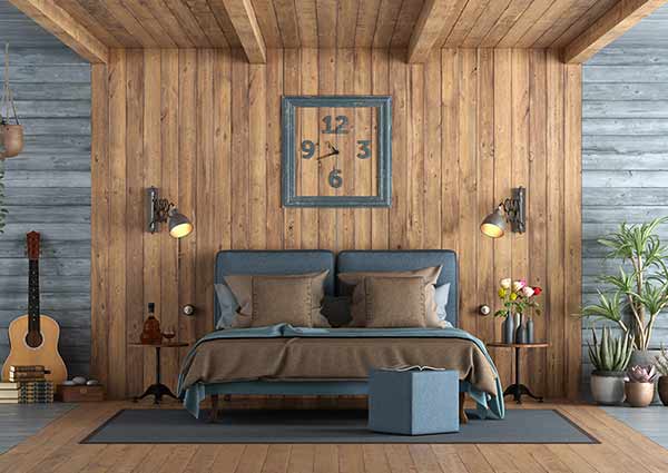 Wooden PVC wall panel with LED lights