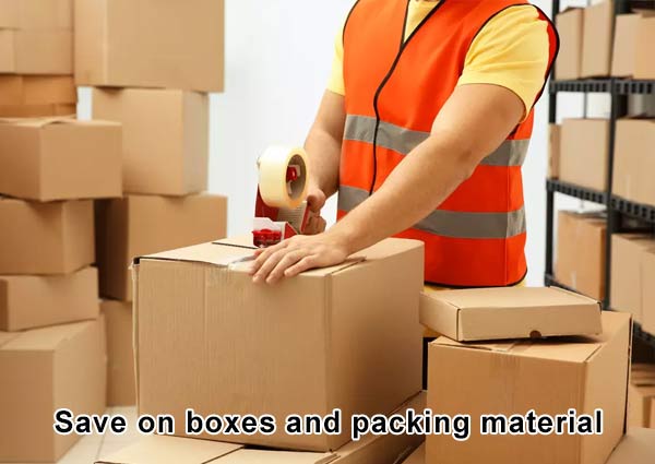 Save on boxes and packing material