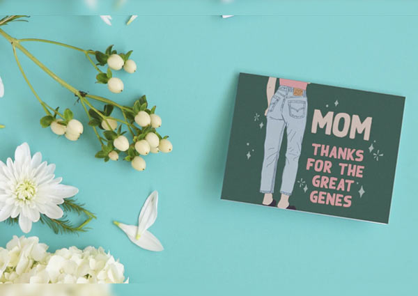 Handwritten card or letter for mothers with pictures