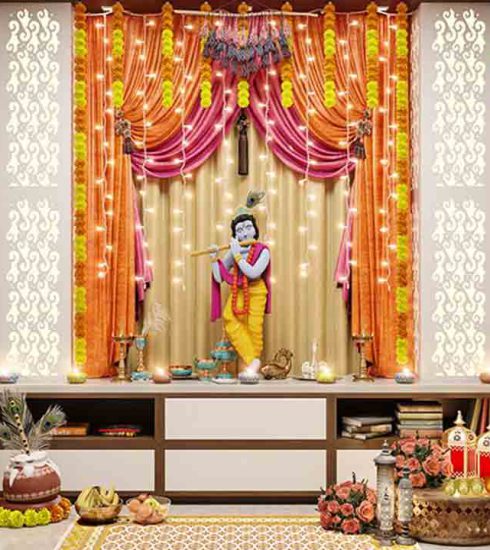 how to decorate temple for krishna janmashtami