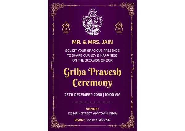Griha Pravesh invitation cards