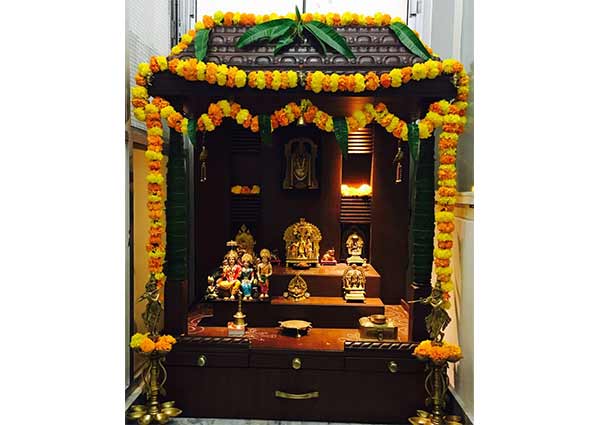 Decorate home temple for griha pravesh