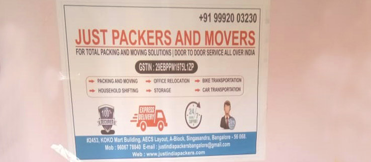Just Packers & Movers Bangalore