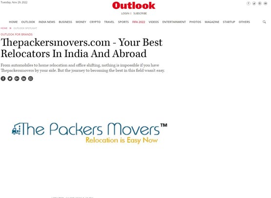 Thepackersmovers News on outlookindia.com